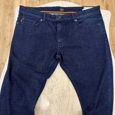 Image of Mens HUGO BOSS DELAWARE Stretch Slim Straight Blue Jeans W34 L32