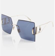 Image of Dior 30Montaigne S7U B0B0 Blue Gold Square Oversize Sunglasses