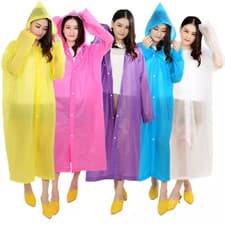 Image of Raincoat Waterproof Poncho Reusable Plastic Adult Camping Festival Rain Coat