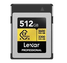 Image of Lexar 512GB Pro GOLD CFexpress 4.0 Type B Memory Card 3600MB/s