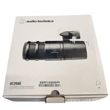 Image of Audio-Technica AT2040 Microphone XLR Black with Holder/ Cable, - Very good