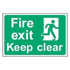 Image of Fire Exit Keep Clear Sign or Sticker | EMER0086
