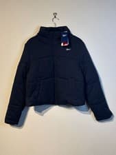 Image of Reebok Women's Black Cropped Puffer Jacket, Size M