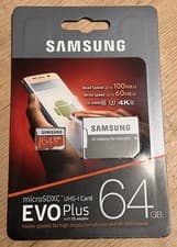 Image of NEW SEALED Samsung EVO Plus 64GB MicroSDXC Memory Card + SD adapter microSD