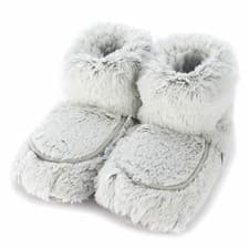 Image of WARMIES Gray Marshmallow Boots Slippers Size 6-10 Aromatherapy
