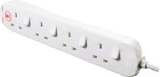 Image of Masterplug 4Socket Power Surge Protected Extension Lead with 4 individual switch