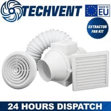 Image of VENTS 100mm Inline Extractor Fan Kit Timer Quiet Loft Ventilation