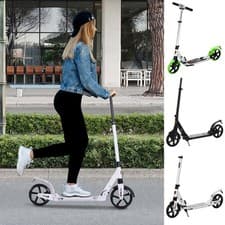 Image of Folding Kick Scooter 2 Big Wheels 14+ Teens Adult Adjustable Ride On