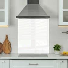 Image of Premium Various Sizes White 6mm Glass Toughened Kitchen Splashback