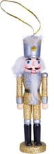 Image of Nutcracker Christmas Tree Decoration Gold Silver Glitter Christmas Tree Figure