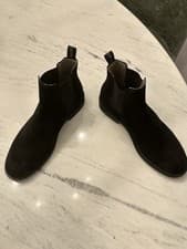 Image of All Saints Men’s Dress Chelsea Boots 100% Cow And Goat Suede Leather Size US 12
