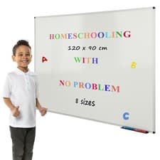 Image of Drywipe Steel Magnetic Whiteboard with Fixings and Pen Tray - 5 sizes available