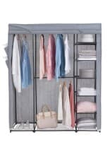 Image of Argos Home Covered Triple Wardrobe with Storage - Grey