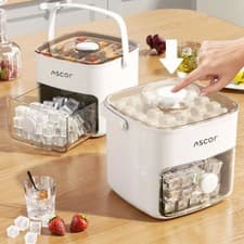 Image of Portable Ice Maker Machine with One-Touch Press Double Layer 48 Ice Cube Maker