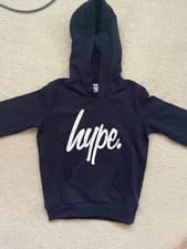 Image of Just Hype Boys Script Pullover Hoodie Jumper 11-12 year Sweatshirt Navy - New