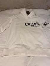 Image of Calvin Klein White Hoodie Unisex Age 16 - New With tags
