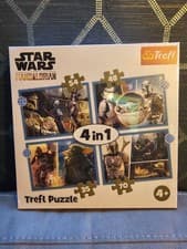 Image of Star Wars The Mandalorian 4-in-1 Jigsaw Puzzle Set Brand New Sealed in Box