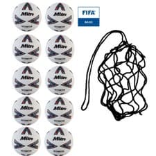 Image of NEW Net of 10 Mitre Ultimatch One Hyperseam Footballs - Match Balls Bundle 3 4 5