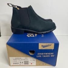 Image of New Blundstone Boots Women AU 3.5 US 6.5 Black Nubuck Ankle Low Heel Dressy 1977