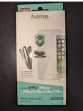 Image of Genuine Hama Apple iPhone 6+ 6s+ 7+ 8+ Plus Tempered Glass Full Screen Protector