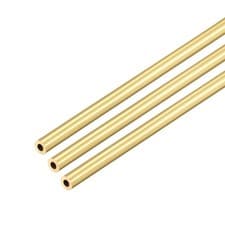 Image of 3 Pack Brass Round Tube Seamless Straight Pipe 300mm Length 4mm OD 1mm Thickness