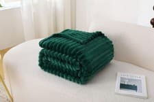 Image of Chunky Cord Throws Ribbed Blankets Warm Cozy Fleece Sofa Bed Travel Throw Overs