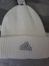 Image of Adidas Altitude Fold Beanie White/ Grey Logo