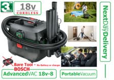Image of BARETOOL Bosch AdvancedVAC 18-8 Cordless Vacuum Cleaner 06033E1000 4059952570396