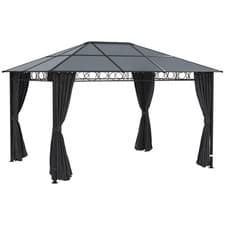 Image of Outsunny 3 x 4m Hardtop Gazebo for Garden Party w/ Polycarbonate Curtains