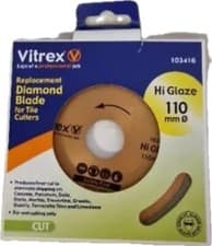 Image of Vitrex Hi Glaze Diamond Blade 110mm VIT103416 Replacement For Tile Cutters