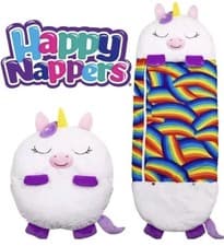 Image of NIB Happy Nappers: Pillow and Sleepy Sack: Large - White Unicorn - 66 x 30