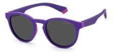 Image of Polaroid Pld 8048/S 848 M9 Lilac Violet/Grey Polarized Sunglasses (For Kids)