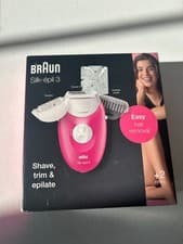 Image of 🔥 Braun Silk-épil SE3-410 Corded Epilator Hair Removal + 2 Extras – Pink 💖