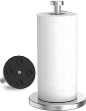 Image of Stainless Steel Free Standing Kitchen Roll Holder with Suction Cups, Silver
