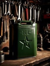 Image of 10L Metal Jerry Can Green Car Storage Fuel Petrol Diesel Container Can