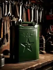 Image of 10L Metal Jerry Can Green Car Storage Fuel Petrol Diesel Container Can