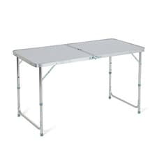 Image of 4FT FOLDING CAMPING TABLE ALUMINIUM PICNIC PORTALBE ADJUSTABLE PARTY BBQ OUTDOOR