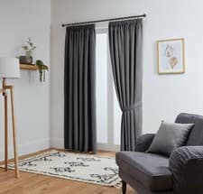 Image of Blackout Curtains Thermal Pencil Pleat Tape Top - Energy Saving + Tie Backs