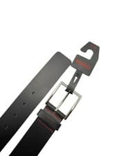 Image of Hugo Men’s Black Grained Leather Giaspo Belt - UK 34” 90/34