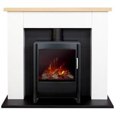 Image of Adam Chester Fireplace in Pure White with Sureflame Keston Electric Stove in ...