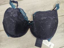 Image of NEW Boux Avenue Blue Navy Mix Scallop Plunge Bra UK 32-38 DD E F FF G RRP £32