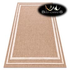 Image of Modern structural sisal Designer Rug SPARK 0687A Frame beige, cream Best Quality
