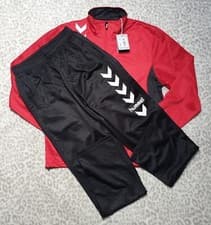 Image of Hummel ESS Poly Track Suit Size UK S Red Black White I1