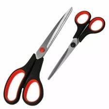 Image of PAIR of X 2 Crafts Scissors Household Scissor Soft Grip Office Stainless Steel