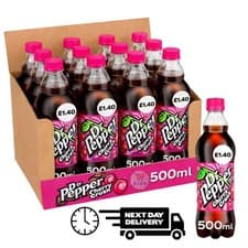 Image of Dr Pepper Zero Cherry Crush 500ml Bottle – No Sugar Cherry Flavour Soft Drink
