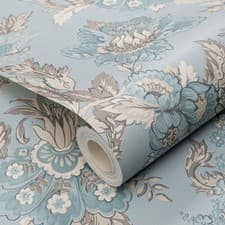 Image of Erismann Edward Duck Egg Wallpaper Paste The Paper Botanical Elegant Bedroom