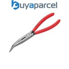 Image of Knipex 26 21 200 SB Bent Snipe Nose Side Cutting Pliers PVC Grip 200mm (8in) KPX