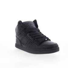 Image of Osiris NYC 83 CLK 1343 2961 Mens Black Leather Skate Inspired Trainers Shoes