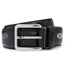 Image of Hugo Boss Mens Leather Belt Black Size 95-36 Fit 34” Waist Brand New