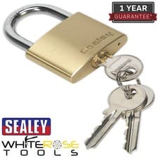 Image of Sealey Padlock Brass Body 50mm Security Keys Lock